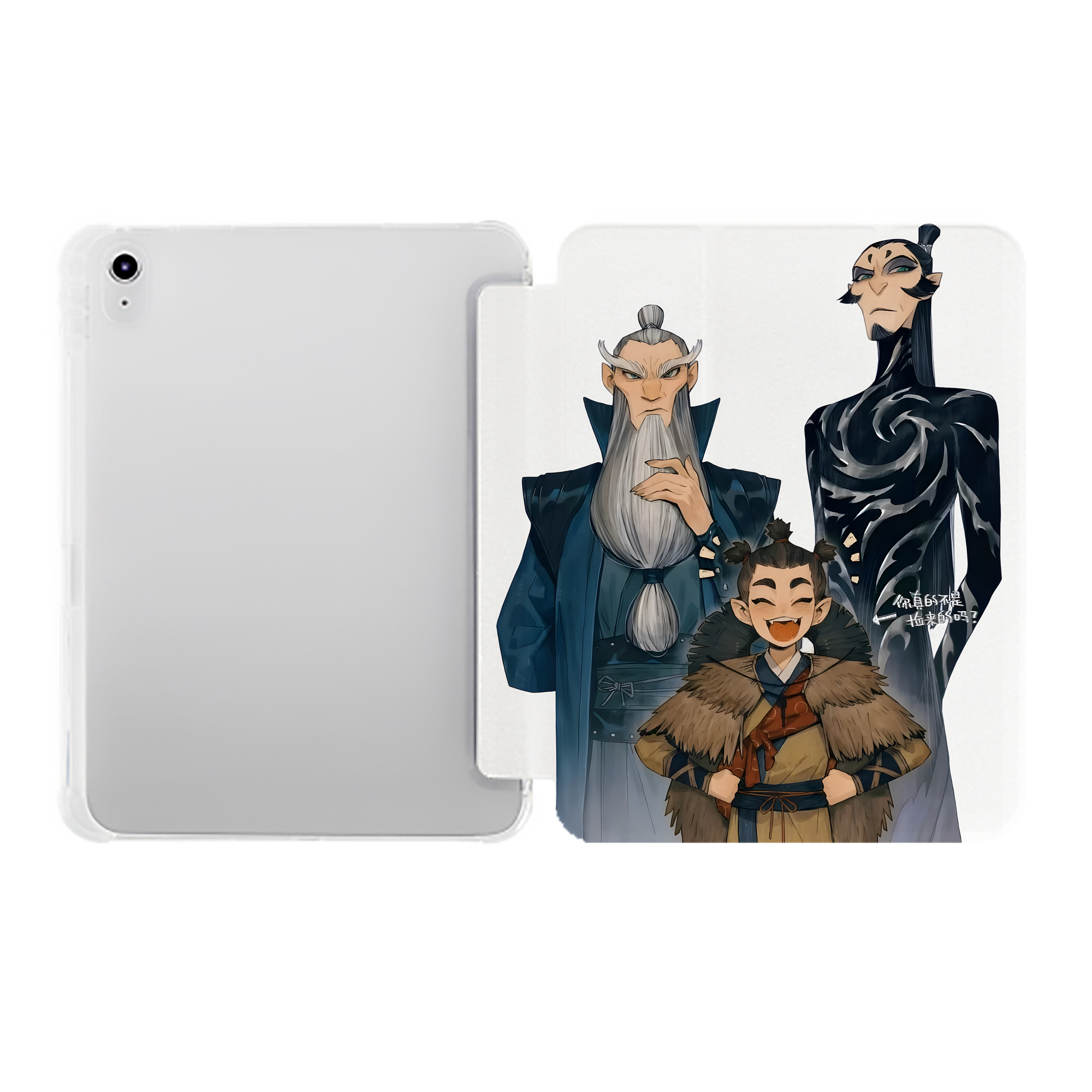 （画像用） Ne Zha 2 ナタ 魔童の大暴れ IPad ケース ペン収納付き 三つ折りスタンド PUレザー×シリコン 対応機種9.5/10.5/10.9インチ